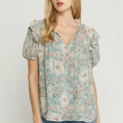 Purple Door Boutique Paradise Dreams Seafoam Babydoll Top Summer SALE