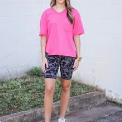 Purple Door Boutique Chasing Happiness Bright Pink Tee