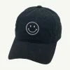 Purple Door Boutique Smiley Face Black Baseball Cap Headwear