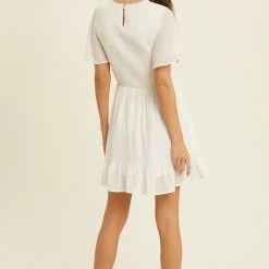 Purple Door Boutique Ivory Smocked Mini Dress 9 Purple Door Boutique Ivory Smocked Mini Dress