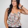 Purple Door Boutique Floral Cuteness Mauve Cropped Cami Tank