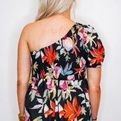 Purple Door Boutique Floral Wishes Black Babydoll Top New Arrivals