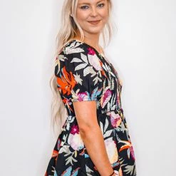 Purple Door Boutique Floral Wishes Black Babydoll Top New Arrivals