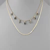 Purple Door Boutique Snake Chain Baguette Black Necklace Jewelry