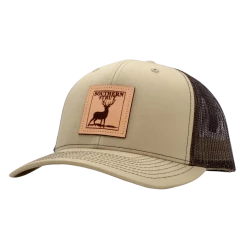 Hats Southern Strut Deer Leather Patch Khaki Hat