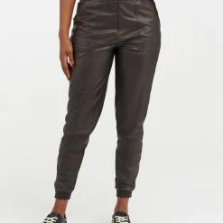 Spanx Leather Like Jogger Noir Black