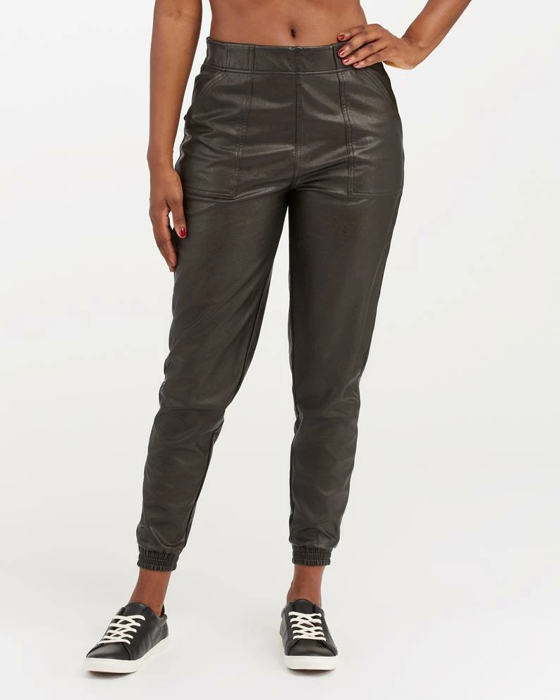 Spanx Leather Like Jogger Noir Black 1 Spanx Leather Like Jogger Noir Black
