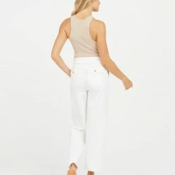 Spanx Stretch Twill Cropped Wide Leg Pant Bright White