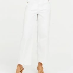 Spanx Stretch Twill Cropped Wide Leg Pant Bright White