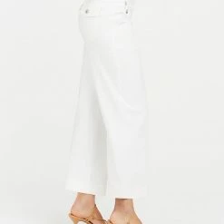 Spanx Stretch Twill Cropped Wide Leg Pant Bright White