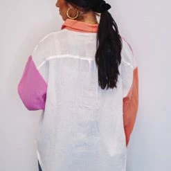The Purple Door Boutique Hello Spring Pink Colorblock Top Ladies'