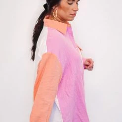 The Purple Door Boutique Hello Spring Pink Colorblock Top Ladies'