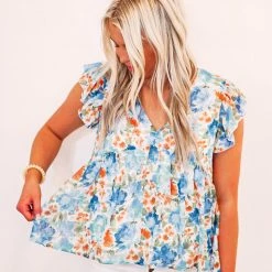 Purple Door Boutique New Arrivals Blue Floral Love Babydoll Top 7 Purple Door Boutique New Arrivals Blue Floral Love Babydoll Top