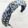 Purple Door Boutique Accessories/Gifts Gold Studded Steel Blue Headband