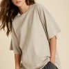 Purple Door Boutique Tops Oversized Distressed Stone Crewneck Tee