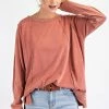 Purple Door Boutique Boxy Babe Strawberry Washed Top Ladies'