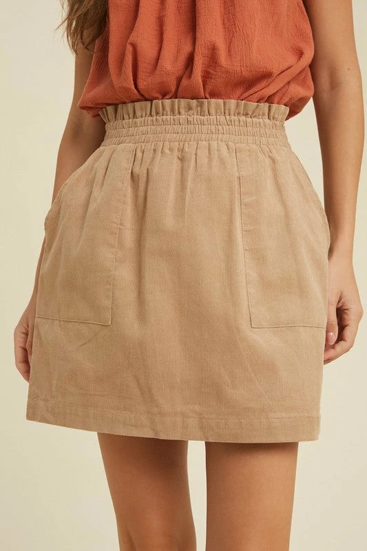Purple Door Boutique Classic Corduroy Tan Mini Skirt 3 Purple Door Boutique Classic Corduroy Tan Mini Skirt
