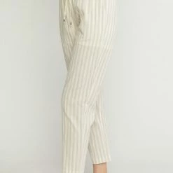 Purple Door Boutique Happy Moments Taupe Striped Pants Ladies'