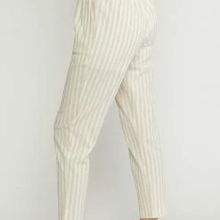 Purple Door Boutique Happy Moments Taupe Striped Pants Ladies'