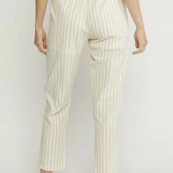 Purple Door Boutique Happy Moments Taupe Striped Pants Ladies'