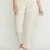Purple Door Boutique Happy Moments Taupe Striped Pants Ladies'