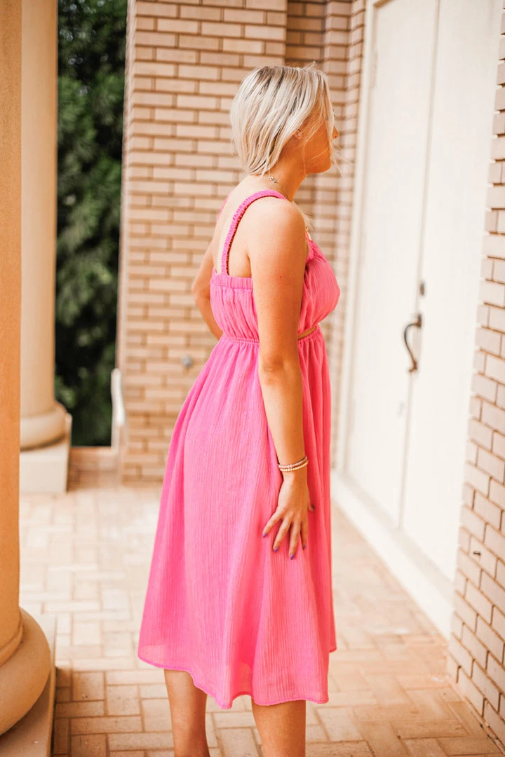 Purple Door Boutique Pink Cutout Textured Midi Dress New Arrivals 4 Purple Door Boutique Pink Cutout Textured Midi Dress New Arrivals