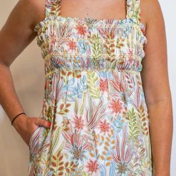 Purple Door Boutique Loveliest Florals Cream Midi Dress