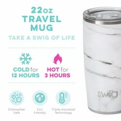 Purple Door Boutique Swig Life Marble Travel Mug