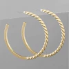 Purple Door Boutique Half Twisted Gold Hoop Earrings New Arrivals