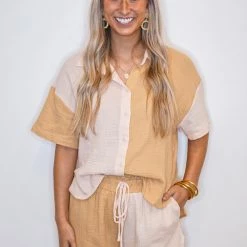 The Purple Door Boutique Adore Me Taupe Colorblock Set New Arrivals