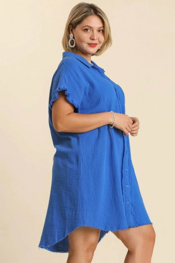 Purple Door Boutique New Arrivals Beach Days Cobalt Blue Gauze Dress 6 Purple Door Boutique New Arrivals Beach Days Cobalt Blue Gauze Dress