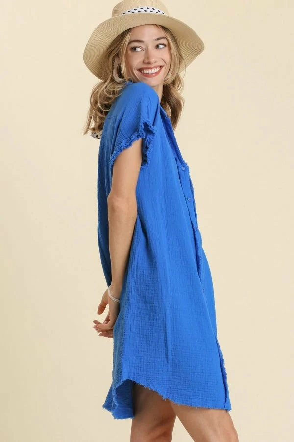 Purple Door Boutique New Arrivals Beach Days Cobalt Blue Gauze Dress 4 Purple Door Boutique New Arrivals Beach Days Cobalt Blue Gauze Dress