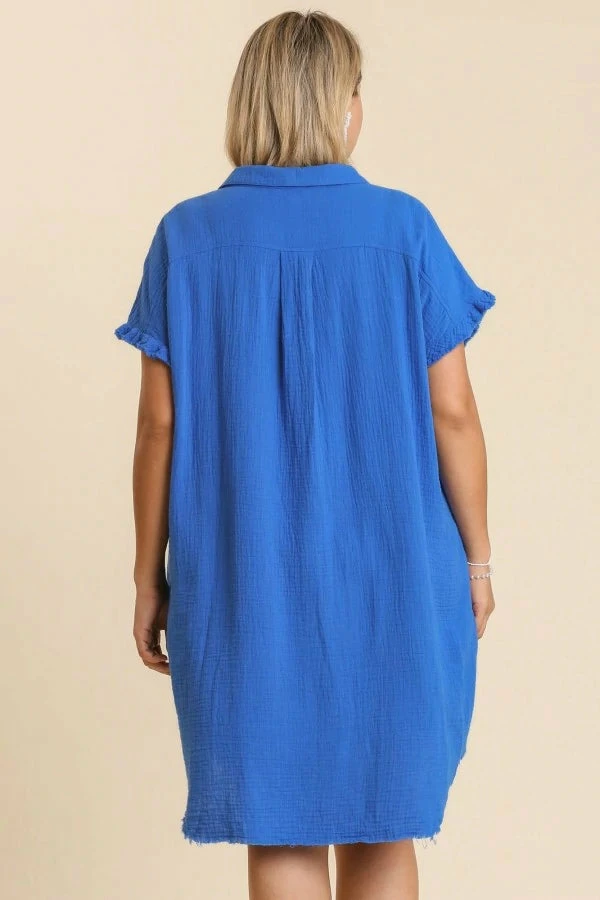 Purple Door Boutique New Arrivals Beach Days Cobalt Blue Gauze Dress 7 Purple Door Boutique New Arrivals Beach Days Cobalt Blue Gauze Dress