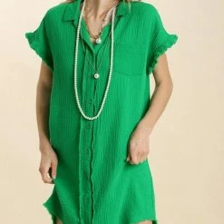 Purple Door Boutique Beach Days Kelly Green Gauze Dress