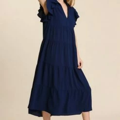 Purple Door Boutique New Arrivals Sweet Surprise Navy Midi Dress