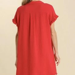 Purple Door Boutique New Arrivals Beach Days Red Gauze Dress