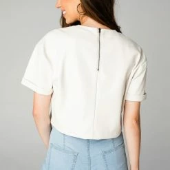 New Arrivals Buddy Love Taylor Cropped White Vegan Leather Top 7 New Arrivals Buddy Love Taylor Cropped White Vegan Leather Top