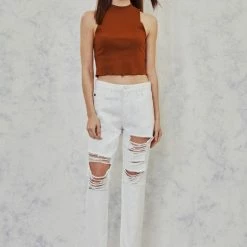 Kan Can White Mom Fit Jeans New Arrivals