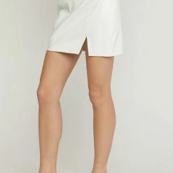 Purple Door Boutique New Arrivals White Faux Leather Mini Skirt