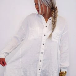 The Purple Door Boutique Spring Essential Off White Top