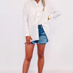 The Purple Door Boutique Spring Essential Off White Top