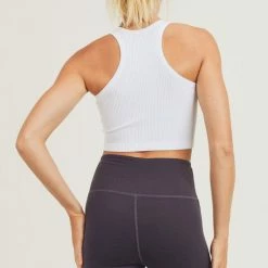 Mono B Athleisure Mono B White Essential Racerback Tank Top