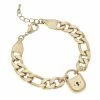 Canvas Jewelry Whitney Padlock Chain Worn Gold Bracelet