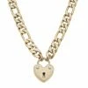 Canvas Jewelry Whitney Padlock Chain Worn Gold Necklace