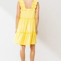 Purple Door Boutique Ladies' Golden Days Yellow Tiered Dress