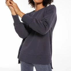 Z Supply Layer Up Black Sweatshirt