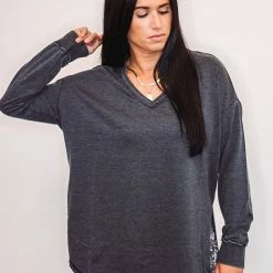 Z Supply Washed Black V Neck Weekender Ladies'