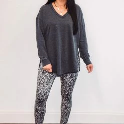 Z Supply Washed Black V Neck Weekender Ladies'